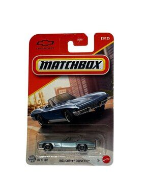 Matchbox 1963 Chevy Corvette Convertible Blue Retro Classics 83/125